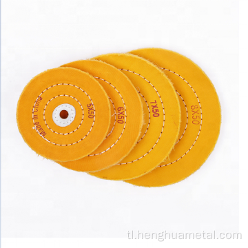 Yellow cotton buffing polishing wheel